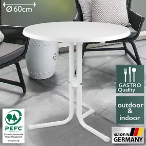 Bistrotisch Gartentisch Tisch Stehtisch Balkontisch Beistelltisch weiß Ø60cm - Bild 1 von 12