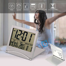 Digital Desk Top Calendar Temperature Alarm Clock Travel Snooze Large Display UK