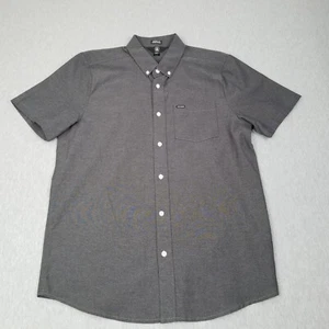 Volcom Shirt Men's Medium Gray Modern Fit Button Up Skate Beach Dinner Vacation - Picture 1 of 12