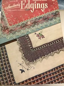 VTG Craft Booklet-JP COATS-CLARKS-ONT-Handkerchief Edgdings-Book 282-1951-RARE - Picture 1 of 7