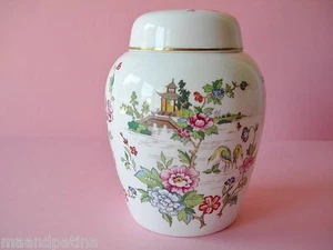 VINTAGE KRONE STAFFORDSHIRE PAGODE INWERGLAS MEHRERE FARBEN AUF WEISSEM PORZELLAN - Bild 1 von 12