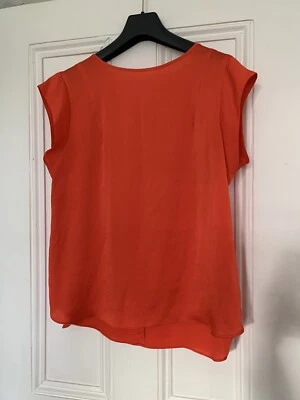 Orange/red satin cap sleeve blouse, Fenn Wright Manson, size 14, new without tag - Image 1 of 4