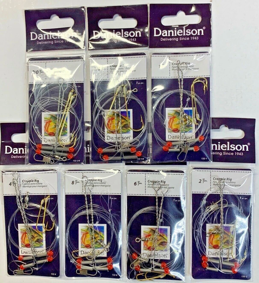 Danielson Rigs Crappie Rig Sizes 8 6 4 2 1 1/0 2/0 Choose