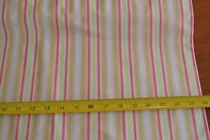By 1/2 Yd Pink Green & Tan Striped Quilt Cotton, P&B/Leila Rose/Anderson, B989 - Picture 1 of 7