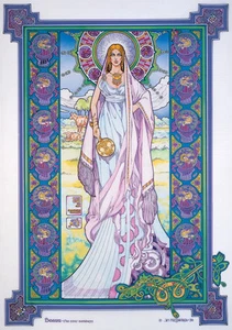 KELTISCHER IRISCHER FANTASY-KUNSTDRUCK BÓANN DIE KUHGÖTTIN 8x11 von Jim FitzPatrick - Bild 1 von 4