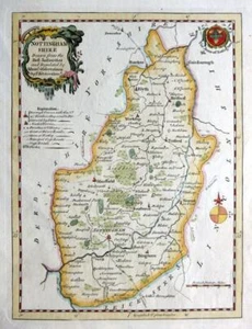 NOTTINGHAMSHIRE NOTTINGHAM BY THOMAS KITCHIN c1770 GENUINE ANTIQUE ENGRAVED MAP - Picture 1 of 3