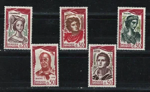 FRANCE 1961 Very Fine MH Stamps Scott # 997-1001 French Actors - Picture 1 of 2