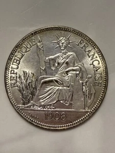 Moneda - Franz. Indochina - República Francesa - Piastre de Commerce 1908 - Imagen 1 de 2