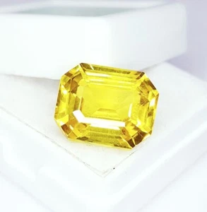 Certified Natural Yellow Sapphire 10 Ct Loose Gemstone Octagon Cut A+ Gems O894 - Picture 1 of 13