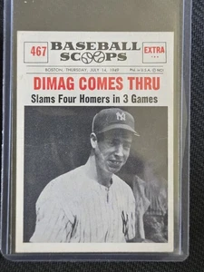 1961 Nu-Card Baseball Scoops #467 JOE DIMAGGIO *Dimag Comes Through* ~very Sharp - Picture 1 of 8