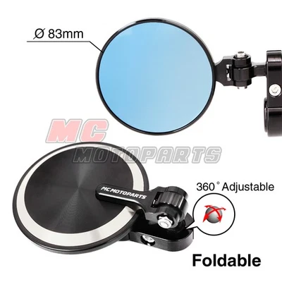 Espejos retrovisores de extremo de barra plegables plateados CNC RENACIDOS para Yamaha YZF R7 2021-2024 Foto 1 de 4