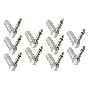 10PCS New 1/4 TS Right Angle Mono Phone Plug meeting diverse audio needs - Photo 1/15