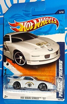 Hot Wheels 2011 Main Street Pontiac Firebird White CHP Walmart Windshield Banner - Image 1 of 4