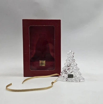 Mikasa Christmas Tree Bell Crystal Glass Ornament Heavenly Music Box 3" Vtg - Imagem 1 de 4