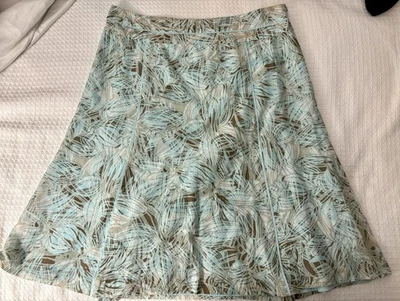 Sigrid Olsen Women's Skirt 8 Blue Silk Ladies Floral A Line Knee Length Lined - Image 1 of 4