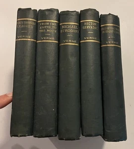 20,000 Leagues From The Earth to the Moon Jules Verne f.m. lupton HB 1800's rare - Imagen 1 de 12