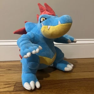 Pokemon Plush Toy/ Tag Pokemon Center 2019 Feraligatr Plush Toy (Poseable Arms) - Picture 1 of 11
