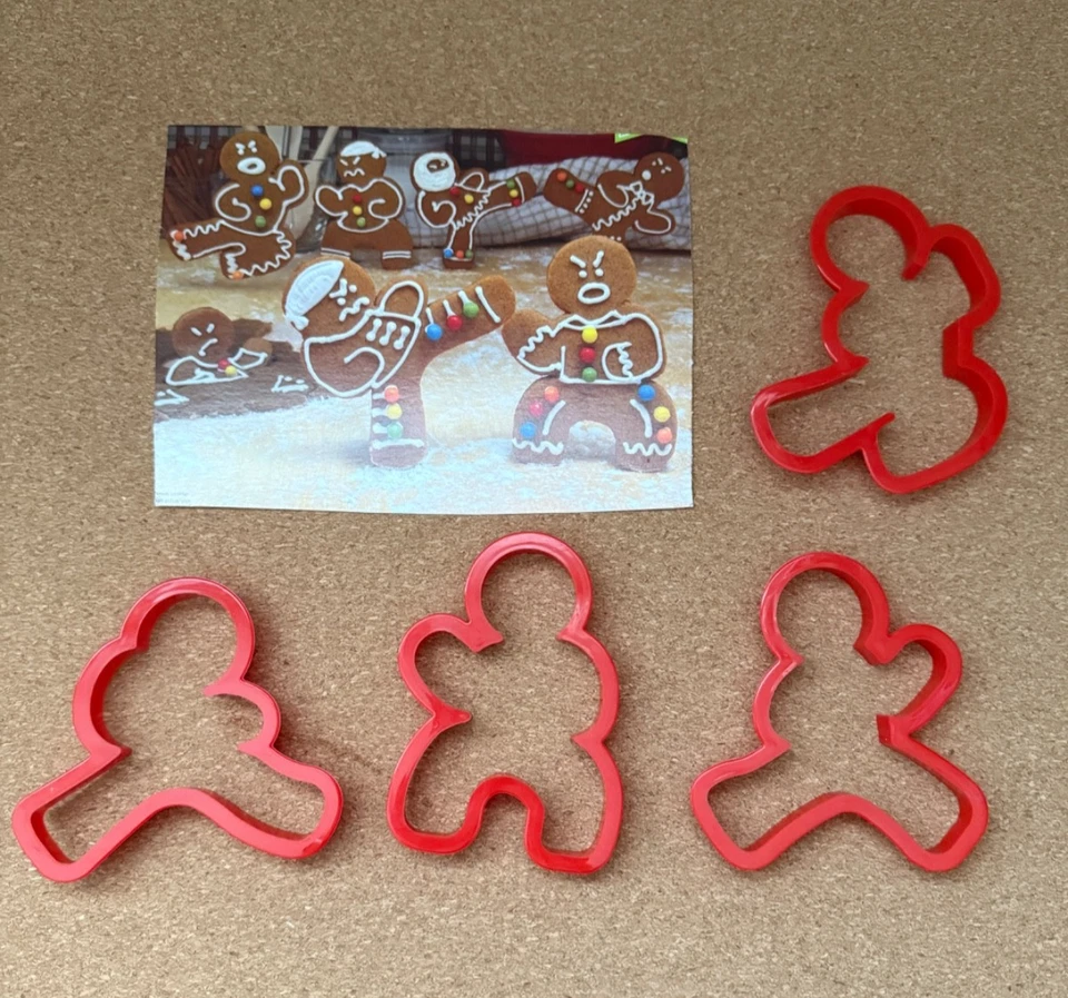 Ninja Karate Cortadores de Galletas Plástico Rojo Lote de 4 Pan de Jengibre Hombre Decorativos  Foto 1 de 3