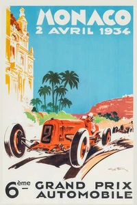 AFFICHE   POSTER    MONACO PRIX AUTOMOBILE 1934 - Picture 1 of 1