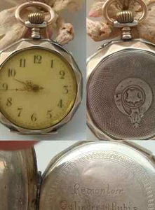 Reloj de bolsillo plateado reloj de bolsillo 800 plata reloj Remontoir Cylindre cuerda manual - Imagen 1 de 1