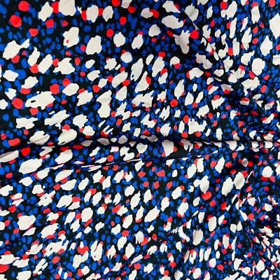 Tela de spandex de nailon con estampado de fondo negro rojo abstracto azul y blanco 4 Foto 1 de 4