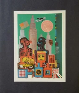 Eduardo Paolozzi ""Wittgenstein in New York"" montierte Offset-Lithographie 1973 - Bild 1 von 5
