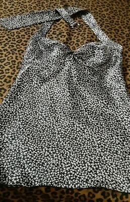 Love Tease sleeveless halter top blouse black/white size M/M RN117493 - Image 1 of 4
