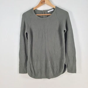 Just Jeans womens knit top size XS khaki green long sleeve cotton viscose 058609 - Picture 1 of 8