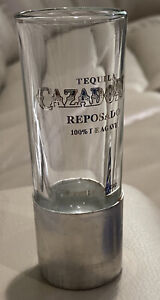 Cazadores Reposado Tequila, 100% De Agave - shot Glass- Metal At Bottom - HTF