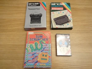 4 x Sinclair Spectrum Games Blockbusters Tasword 2 Sum Scruncher Scrabble - Picture 1 of 10