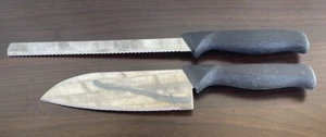 Vintage Ginsu Knives Set Of 2 Chef Knife 6.5”Blade Serrated Bread Knife 8.5Blade - Picture 1 of 8