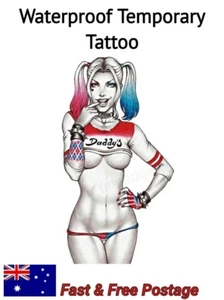 Harley Quinn Suicide Squad DC Waterproof Temporary Tattoo, Body Art, Fake Tattoo - Picture 1 of 6