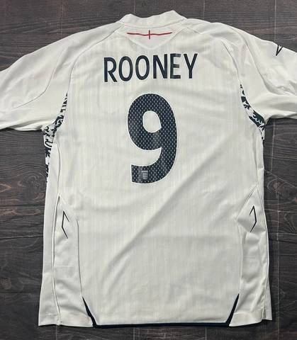 England Football Jersey Home Umbro Rooney #9 Men’s Large 2007-2009 Cover