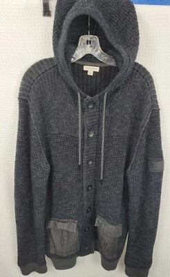 Cárdigan suéter con capucha tejido negro de Calvin Klein Jeans para hombre talla grande Foto 1 de 4