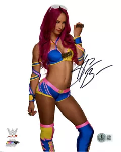 SASHA BANKS SIGNED 8x10 PHOTO ROYAL RUMBLE SMACKDOWN NXT WWE SEXY BECKETT BAS - Picture 1 of 2