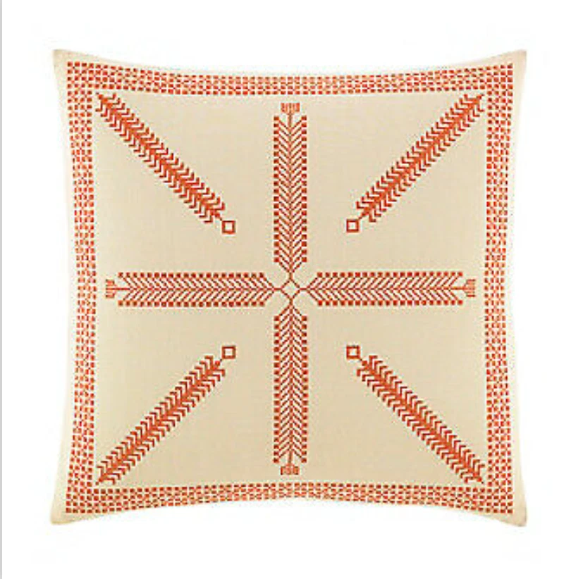 Tommy Bahama Home Rio Embroidered Ramie Cotton Geometric 16" Decorative Pillow - Image 1 of 1
