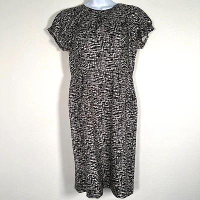 Vestido vaina de seda Banana Republic para mujer talla 6 geométrico neutro ropa de trabajo oficina Foto 1 de 4