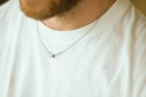Personalisierte Initiale Edelstahl Kette Halskette für Männer Geschenk für ihn Brief - Bild 1 von 7