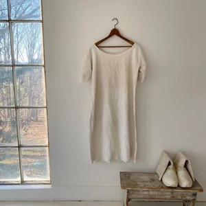 Lino Natural Algodón Mezcla Camisa Camisón Francés Tejido a Mano Lino Trabajo s - Imagen 1 de 10