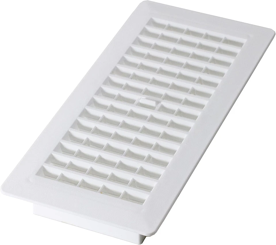 4x10 Inch Floor Register White Plastic Louvered Vent Cover with Adjustable Airfl - Image 1 of 4