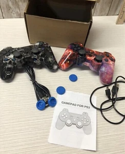 Juego de 2 mandos inalámbricos para PS3 Galaxy Nebula y Black Ghost ENVÍO GRATUITO - Imagen 1 de 9