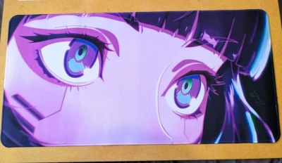 XL Gaming Mouse Pad Desk Mat 60x30cm – Neon Purple Anime Girl Cyberpunk – New E3 - Image 1 of 4