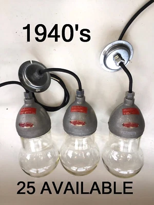 (1) 40's Crouse Hinds VDB3 Globe Industrial Explosion Proof Corded Pendant Light - Image 1 of 4