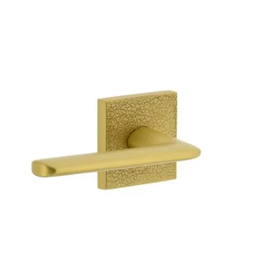 623624 Rosone in pelle quadrato ottone satinato privacy con leva brezza sinistra ha... - Foto 1 di 2