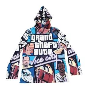 Grand Theft Auto Vice City Hoodie Mens Medium GTA Rockstar All-Over Shirt Adult - Picture 1 of 9