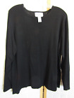 Linea By Louis Dell'olio Black Silk/Cotton Long Sleeve Sweater Women's Size 1X