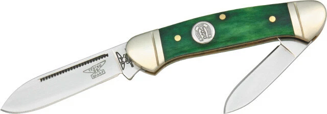Rough Rider Peacock Green Mini Canoe 2 Blade Folder Folding Pocket Knife RR057