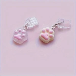 White Transparent Cat Claw Phone Dust Plug for iPhone/Android/Type C - Photo 1 sur 9