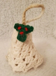 Handgefertigte rot weiß grüne Weihnachtsglocke Ornament - Bild 1 von 5