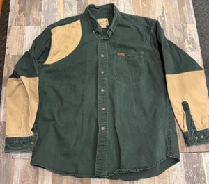 VTG Woolrich Shirt Mens XL Long Sleeve Shoulder Quilted Hunting Rifle Shooting - Picture 1 of 6